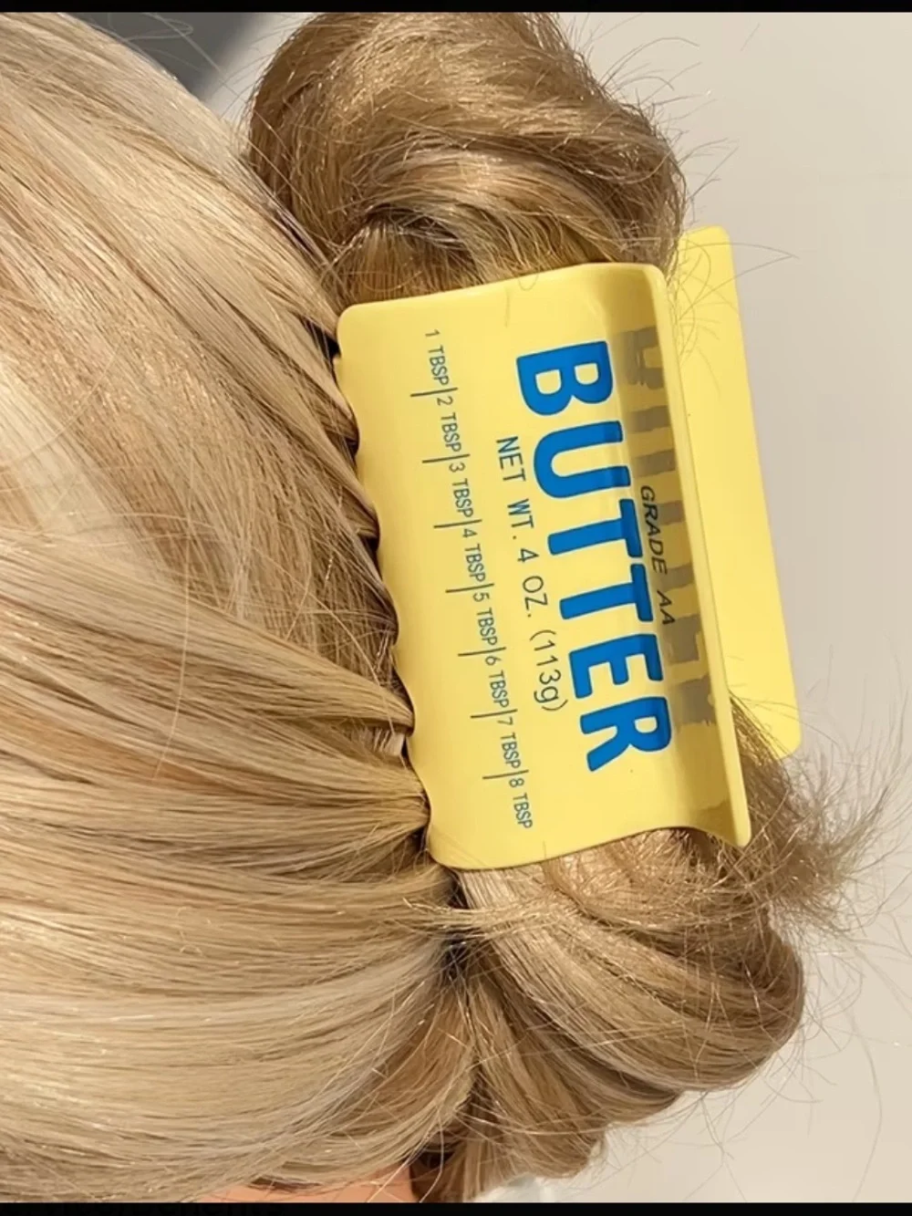 Butter Stick Hair Claw Clip Yellow Novelty Food-Themed Hair Accessory